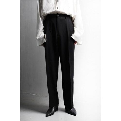 Spring and autumn new style small trousers mens Korean fashion loose student straight tube wide leg casual suit trousers