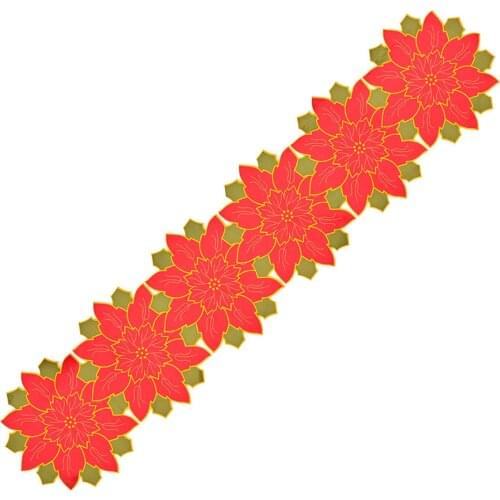 New Christmas Decorations Christmas Flower Table Runner Restaurant Hotel Holiday Atmosphere Decoration Flower Table Stunning