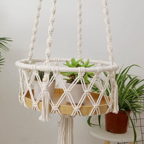 Hanging Plant Handmade Macrame Plant Hanger Flower Pot Planter Hanger Wall Decor Courtyard Garden Hanging Planter Hanging Basket
