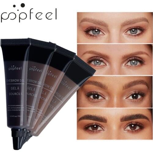 Popfeel 10ml Professional 3D Eyebrow Pomade Waterproof Brow Tint Smudge-proof Eyebrow Enhancer Natural Henna Eyebrow Gel TSLM2