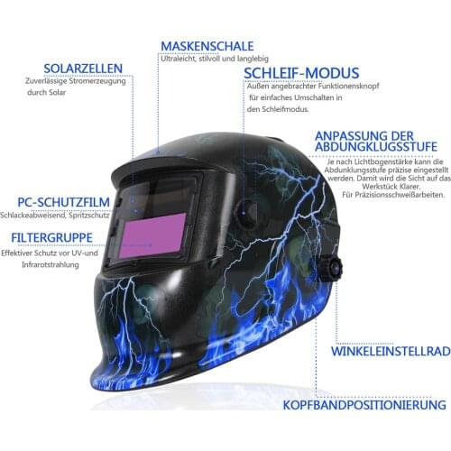 Portable Solar Automatic Darkening Photoelectric Safety Welding Mask Flat Flip Half Helical Welder Mask Helmet For Welding
