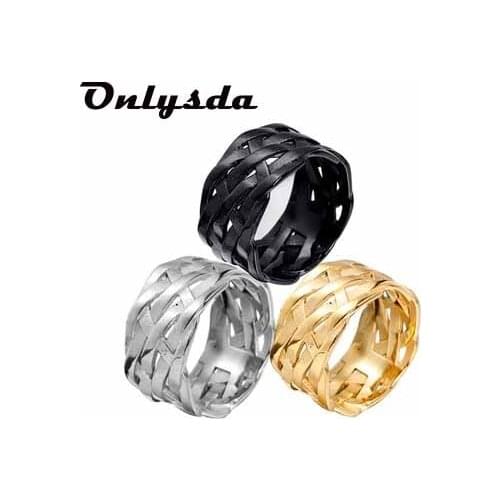 Dropshipping Vintage Weave Viking Symbols Stainless Steel Mens Women Rings Simple for Girl Boyfriend Jewelry Creativity Gift