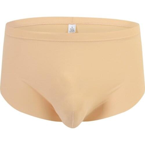 Sexy Men Underwear Ice Silk Boxer Shorts Man Solid Mid-rise U Convex Pouch Underpants Cueca calzoncillo Plus Size M-XXL