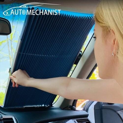 Sun Protection for Car Windshield Curtain Retractable Auto Sunshade Anti-UV Car Front Window Sun Shade Auto Interior Accessories