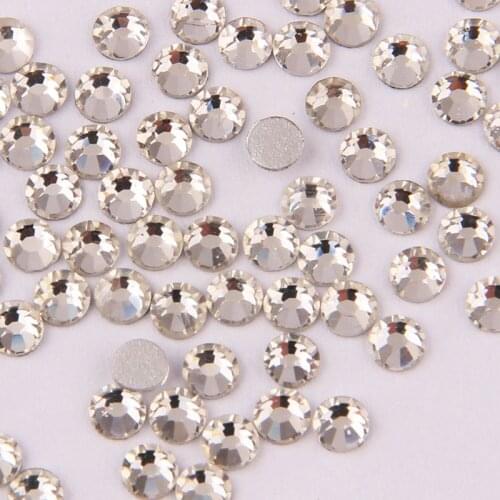 SS12-SS50 Shiny Crystal Clear 3D Nail Art Rhinestone Non Hotfix Flatback Glue On Rhinestones For DIY Nail Art