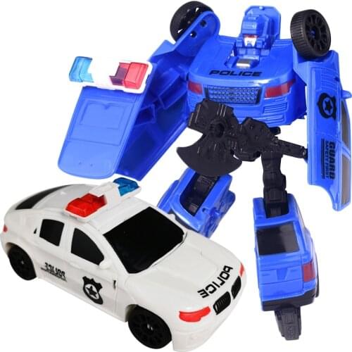 Transformation Robot Toys Transformer 2 In 1 Deformation Model Deformed Car Police Early Education Toy For Boy Gift HF888-6AB
