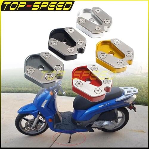 Motorcycle Kickstand Extension Plate CNC Aluminum Foot Side Stand Enlarge Pad For Vespa GTS GTV 3Vie 125 150 300 2017- 2020