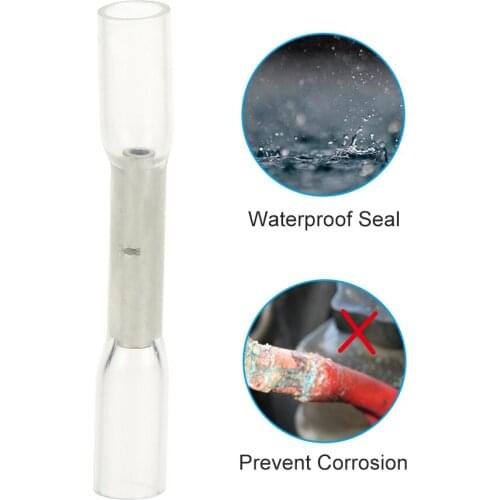 Universal 2018 100 PCS 26-24 AWG Insulated Heat Shrink Butt Connectors Waterproof Wire Electrical Crimp Terminals Connect Tube