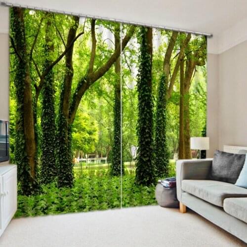 3D Curtains Window Blackout Living Room Bedroom Curtains Forest nature landscape Photo Printing Kitchen Curtains Drapes