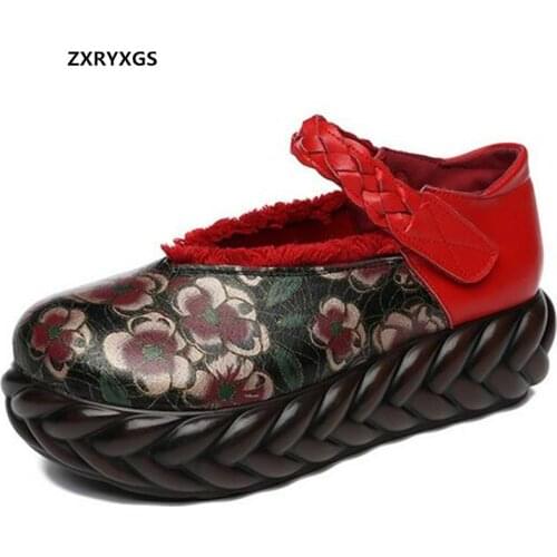 2021 Mixed Colors Printing Genuine Leather Shoes Platform Increase Shoes Fashion Elegant Banquet Wedding Women High Heel Shoes