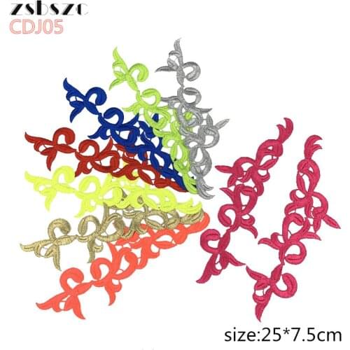 Zsbszc Hot Sale fluorescence Pink blue Fabric Flower Venise Lace Sewing Applique Lace Collar Neckline Collar CDJ05 width 7.5CM