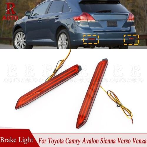 R-Auto 1Pair Car LED Rear Bumper Reflector Brake Light Brake Lamp Car Styling For Toyota Camry RAV4 Sienna Venza Reiz Innova EZ