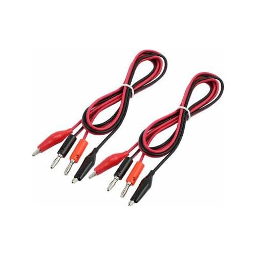 2 Pcs Alligator to Banana Connector Cable Jumper Wire Test Leads 1m Length