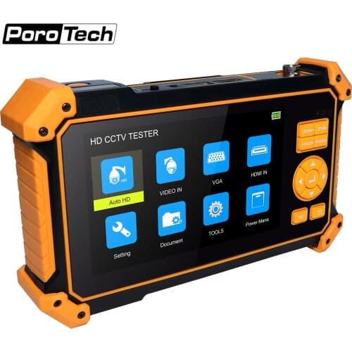 HD3100 5Inch 1080P CCTV Tester AHD CVI TVI Analog CVBS 4-in-1 Anolog Camera Testing PTZ UTP Cable Tester 12V1A Output