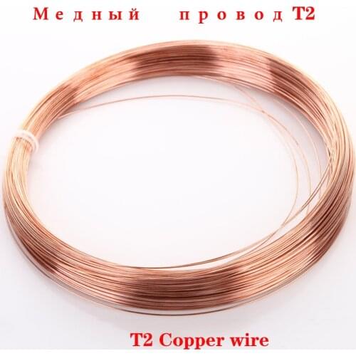 5M/2M/1M Diameter 0.2/0.3/0.4/0.5/0.6/0.8/1/1.2/1.5/1.8/2/2.5/3/4/5 mm Copper line T2 Copper Wire Red copper Line Bare Wire