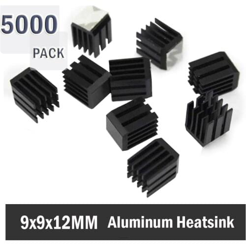 5000PCS Gdstime 9x9x12mm Black Aluminum Heatsinks Cooling 9MM 12MM Heatsinks Chipset Heat Sink RAM Radiator Heatsink Cooler