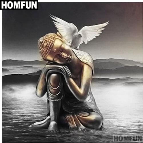 HOMFUN Full Square/Round Drill 5D DIY Diamond Painting "Buddha Religion" 3D Embroidery Cross Stitch 5D Decor Gift A00739