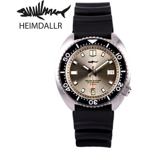 Heimdallr Sharkey Automatic Watch Men NH35A Mens Mechanical Watches Diving Watch 300M 316L Stainless Steel C3 Luminous Dial