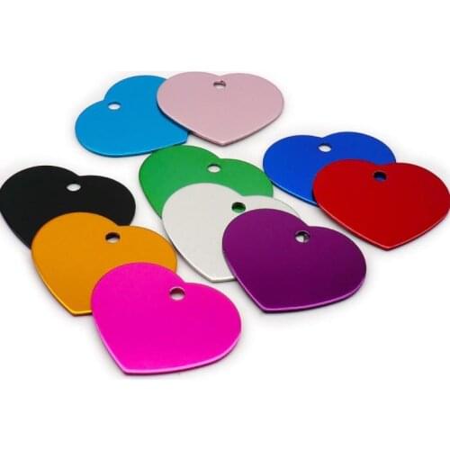 Free Shipping Mix Colors Pet Tags 1000 Pcs/ Lot Aluminum Alloy Heart Shape Pet ID Tags Custom Dog Cat Name Tags SN1270