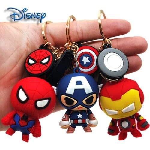 Marvel Avengers Cute Keychain Cartoon Iron Man Thor Hulk Captain America Spiderman Thor Keychain Childrens Bag Pendant Keyring