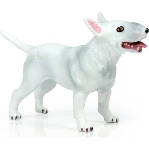 Bull Terrier Animal Figure Collectible Toys Dog Animal Cognition Action Figures Kids Plastic Model Toys