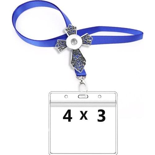 CDC Vaccination 4 X 3 inch waterproof card holder and 90cm lanyard CROSS 18mm Snap Button Necklace DIY Jewelry MF3004