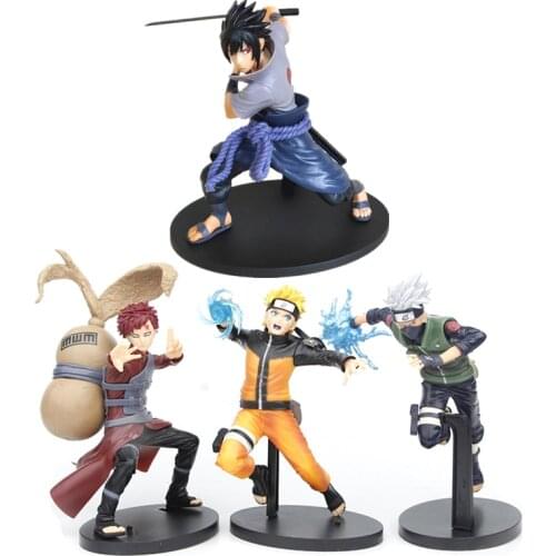 Naruto Shippuden Anime Figure Action Q Vision Uchiha Sasuke Figma Statue Hatake Kakashi 20cm Model ABS Gaara Toys For Children