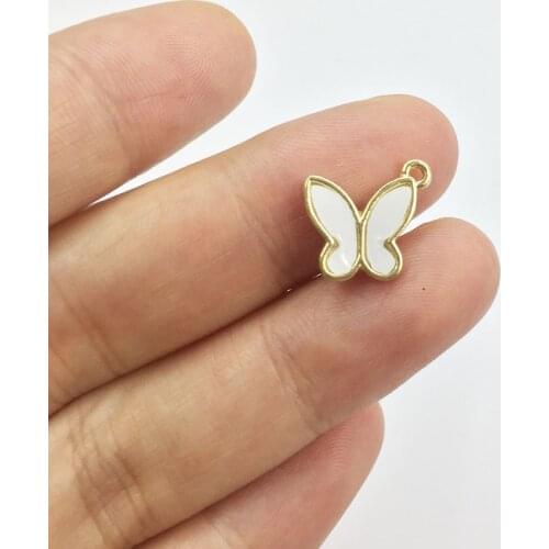 Eruifa 6pcs 12mm New arrival Butterfly Zinc Alloy Rectangle Coin necklace,earring bracelet jewelry DIY handmade 2 colors