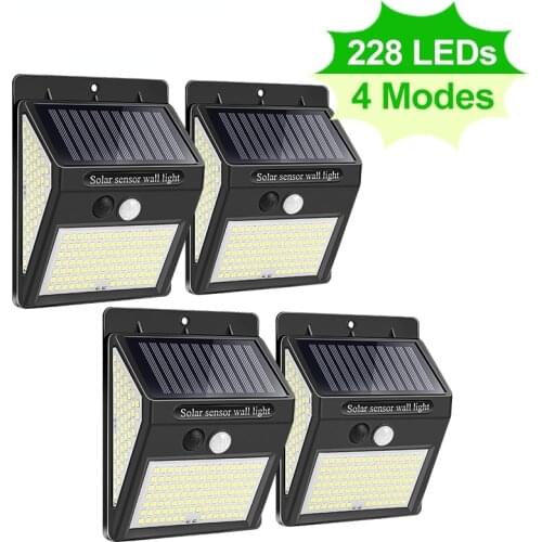 Goodland 228 144 100 LED Solar Light Outdoor Solar Lamp with Motion Sensor Solar Powered Sunlight Spotlights for Garden Decor