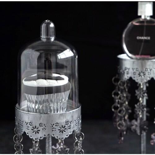 Crystal pendants single cupcake stand high feet dessert decorating tools PC dome bakeware Photography props