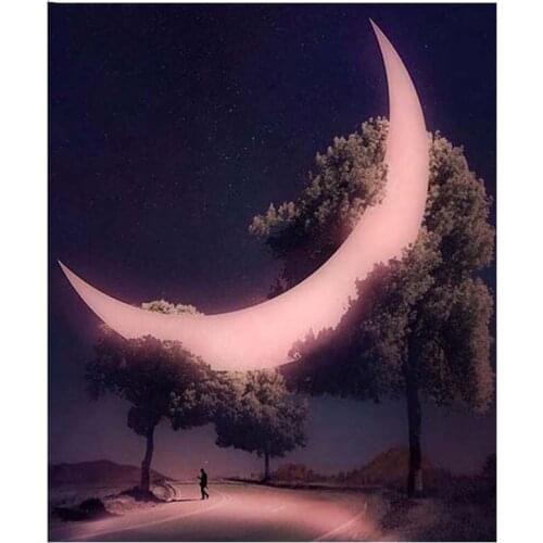 Full Square Rhinestones 5D Diy Diamond Painting Fantasy Moon Tree Landscape Diamond Embroidery Mosaic Puzzle Wall StickerZP-4501