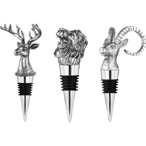 Creative Deer Head Wine Mouth Deer Head Wine Guide Pour Wine Stopper Zinc Alloy Wine Stopper Bartender Tool Wine Accessories