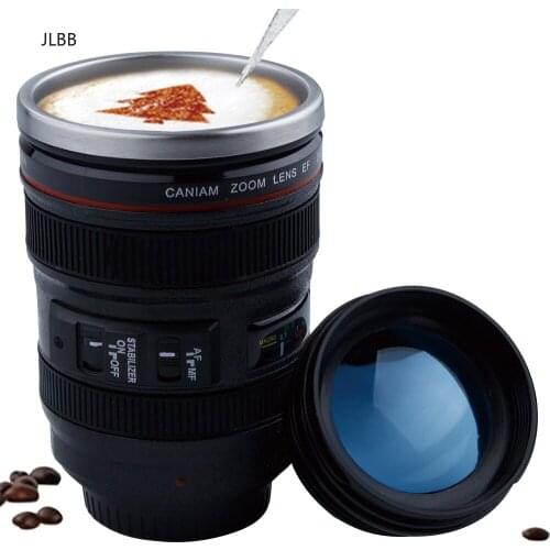 Creative 400ml Stainless steel liner Camera Lens Mugs Coffee Tea Cup Mugs With Lid Novelty Gifts Thermocup Thermo mug