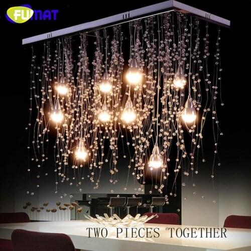 FUMAT Crystal Ceiling Lights Indoor Lighting LED Modern G4 Led Meteor Rain lighting for Living/Dining Room Lamps Home Decoration