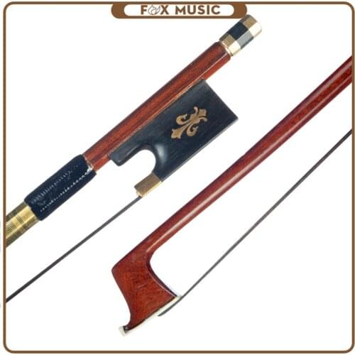 Violin/ Fiddle Bow IPE Bow 4/4 Size Violin Bow Round Stick Lizard Skin Grip Black Horsehair W/ Ebony Frog