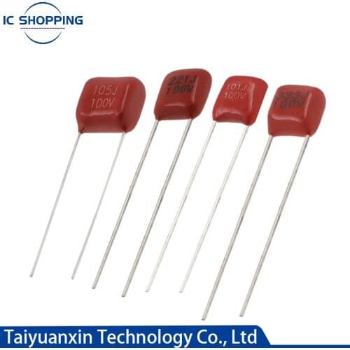 10PCS CBB22 metal film capacitor 100V 101J 102J 103J 104J 105J 152J 221J 223J 224J 332J 334J 393J 472J 473J 474J 475J 564J 684J