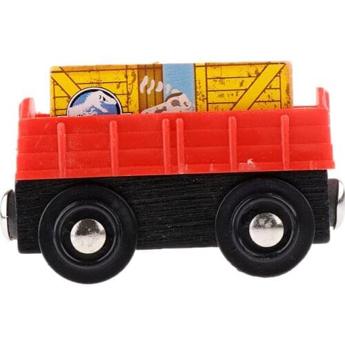 Mini Wooden Magnetic Train Cars Carriage Model Toy Railway Playset Accessories for Kids Toddlers Toys