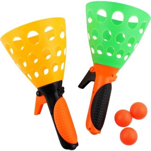 2pcs Of Double Butt Ping Pong Ball Outdoor Sports Game Toy Launch Throw Catch Ball Set Parent-Child Interactive Toys