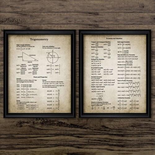 Trigonometry Print Back To School Art Mathematics Student Wall Art Canvas Painting Picture Vintage Poster Study Room Wall Decor