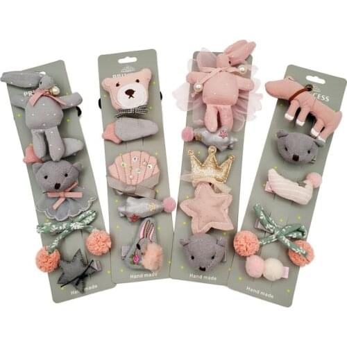 New Arrival Cute Baby Girls Headwears Kids Bowknot Flower Hairpins Set Headbands Headdress Children Hair Accessories Gifts