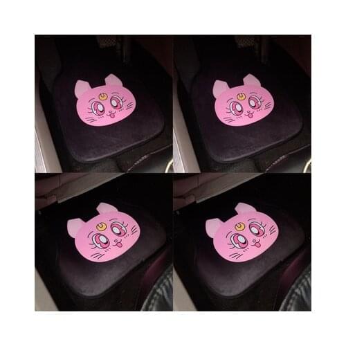 Plush Luna kitty Cat common use Car Floor Foot Mats Interior Accessories cute cartoon car mats easy to clean for winter