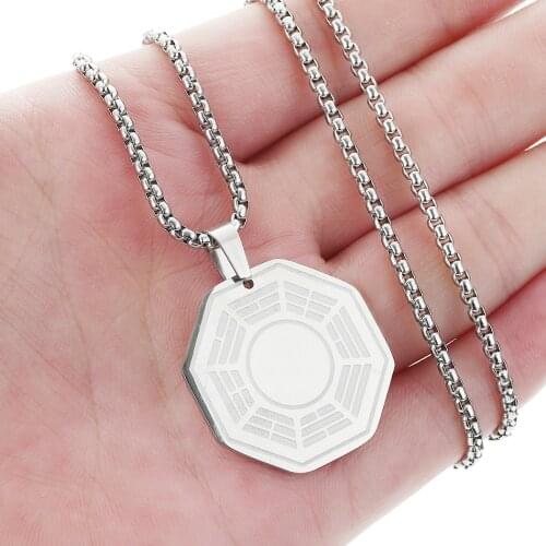 QIAMNI Buddhistic Sutra Sanskrit Yoga Swastika Yin Yang Pendants Necklace for Men Women Gift Buddhism Hinduism Talisman Jewelry