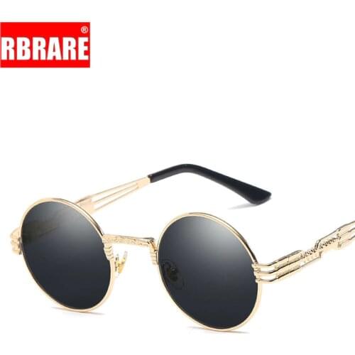 RBRARE 2021 Round Frame Punk Sunglasses Women Vintage Alloy Sun Glasses Women Lunette Soleil Homme Spectacles Men And Women