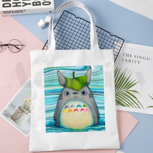 Totoro Studio Ghibli Kawaii Miyazaki Hayao Anime Handbags Shoulder Bags Casual Shopping Girls Handbag Women Elegant Canvas Bag