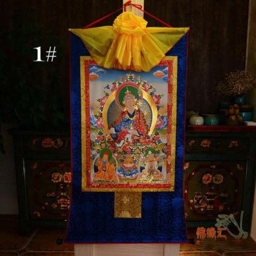 Tibetan Buddhist Buddha Silk Gild Thangka Thanka Guru Rinpoche PadmaSambhav 61CM