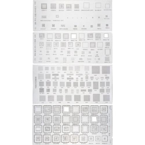 4PCS Universal BGA Stencil for MTK MSM Samsung Huawei Xiaomi iPad CPU RAM PM Power IC Reball Pin Direct Heat Template