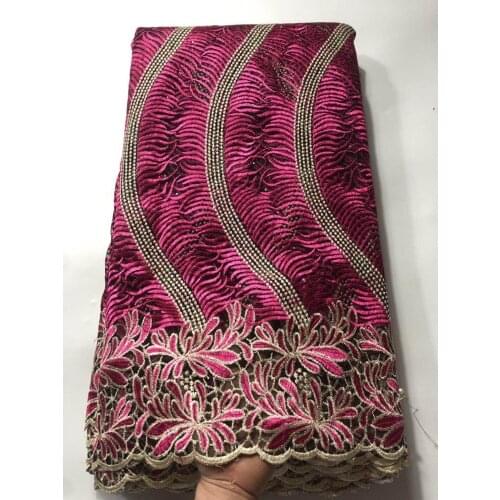 2020 African Net Lace Fabric, High Quality Elegant Nigerian Wedding Lace Fabrics 5Yards Stones French Tulle lace YLM008