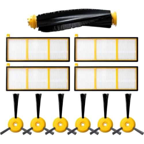 4pcs Filters+6pcs Side Brushes+1pcs Main Brush for Shark ION ROBOT Vacuum Cleaner RV700 RV720 RV750 RV750C RV755 Accessories Kit