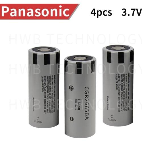 4PCS/LOT New for Panasonic Original 26650 CGR26650A 3.7V 2650mAh Li-ion Rechargeable Battery Free Shipping