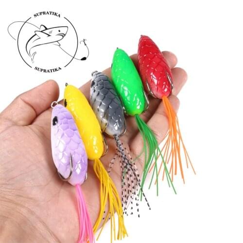 5pcs/set 10g/6cm Artificial Snakehead Thunder Frog Plastic Soft Bait With Sharp Hook Bionic Bait 3D Eyes Fishing Lure Outdoor